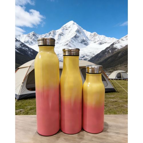 Gradient Stainless Steel Insulated Water Bottle Leak-Proof, Double-Walled Vacuum Flask for Outdoor Hiking, Office & Daily