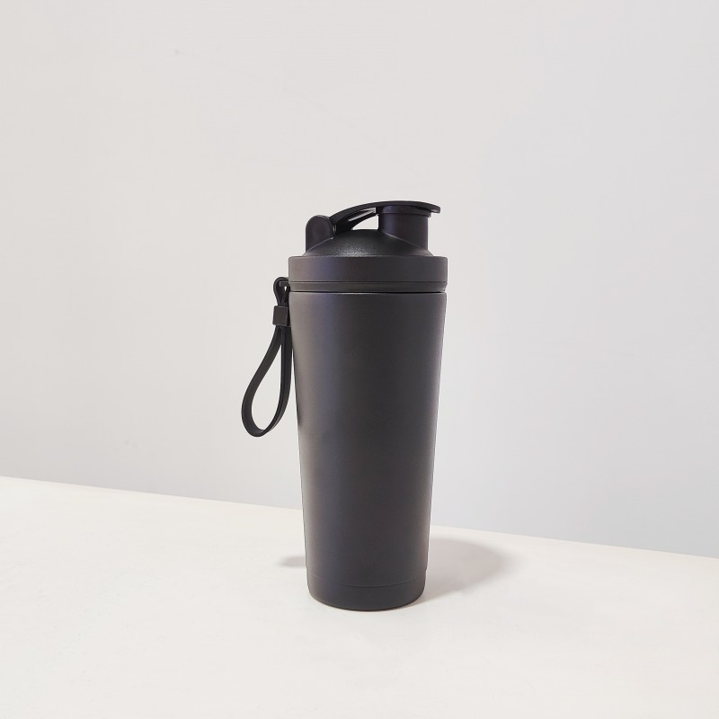 700ml Gym Outdoor Sports Insulated Stainless Steel Water Bottle Protein Shaker Bottle with Scale Cup