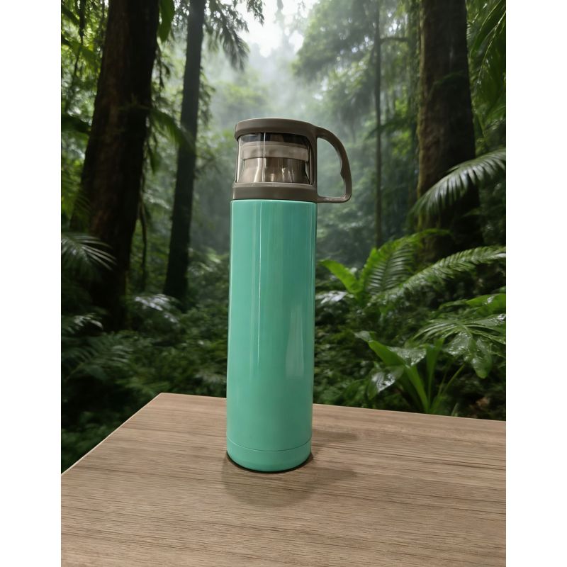 Thermos portatile in acciaio inox con coperchio a tenuta stagna e filtro per il tè.