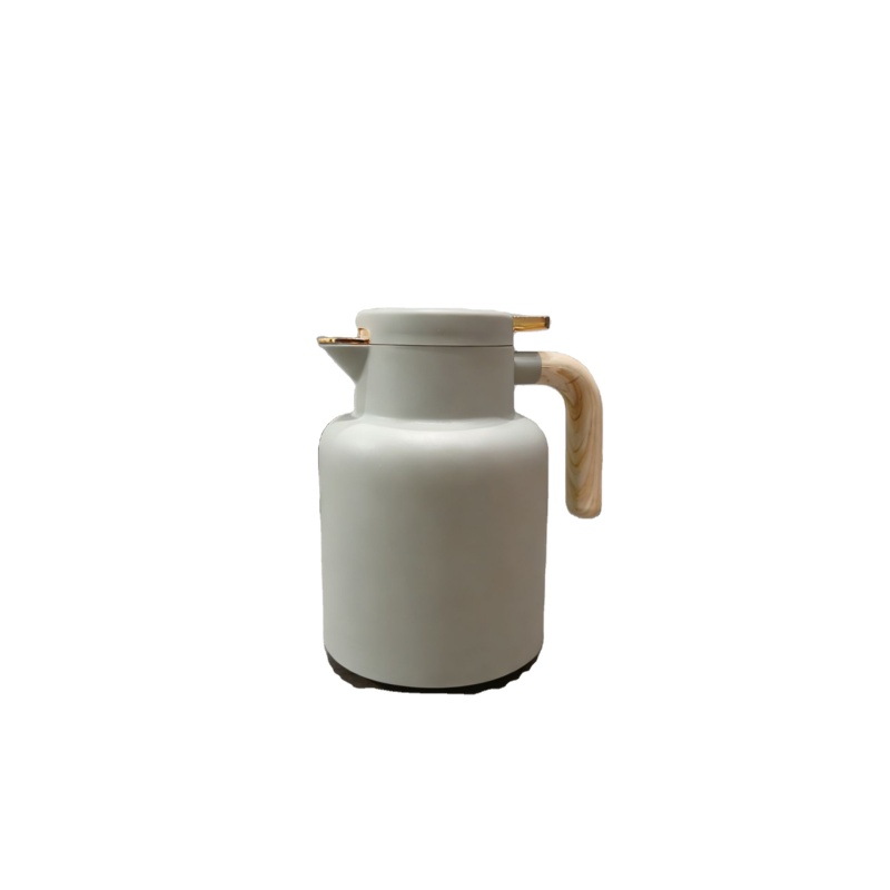 SHUANGLI 304 Stainless Steel Insulated Kettle Thermos Wooden Handle Double-layer Vacuum Portable Jug