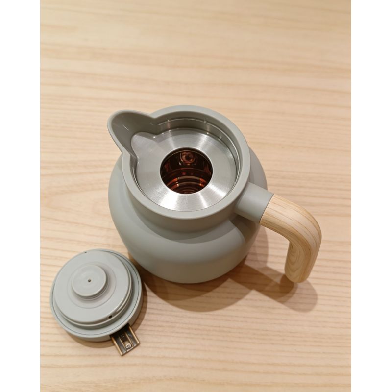 SHUANGLI 304 Stainless Steel Insulated Kettle Thermos Wooden Handle Double-layer Vacuum Portable Jug