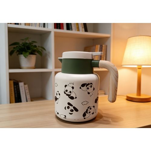 SHUANGLI 304 Stainless Steel Insulated Kettle Thermos Wooden Handle Double-layer Vacuum Portable Jug