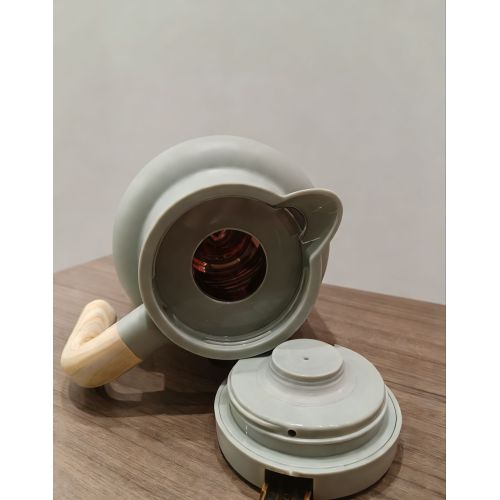 SHUANGLI 304 Stainless Steel Insulated Kettle Thermos Wooden Handle Double-layer Vacuum Portable Jug