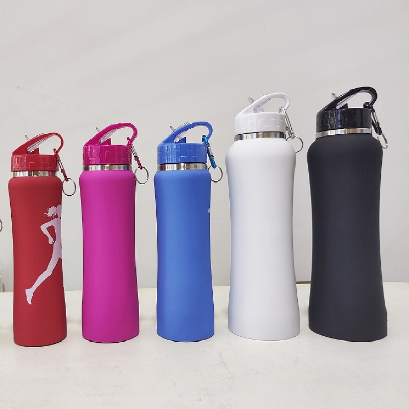 Custom Logo Waist Shape Vacuum Flask Water Bottle 304 Inside Stainless Steel Double Wall Sport Water Bottle
