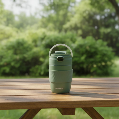 Minimalist 304 Stainless Steel l Travel Mug Fashionable Vacuum Thermos Cup with Silicone Cover Sleeve