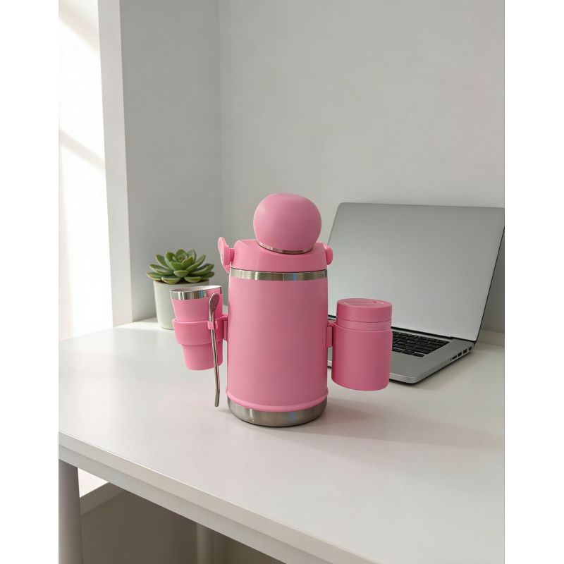 Premium Vacuum Insulated Stainless Steel Water Bottle Set with Mate Spoon and Mate Cup, Perfect for Outdoor and Indoor Use