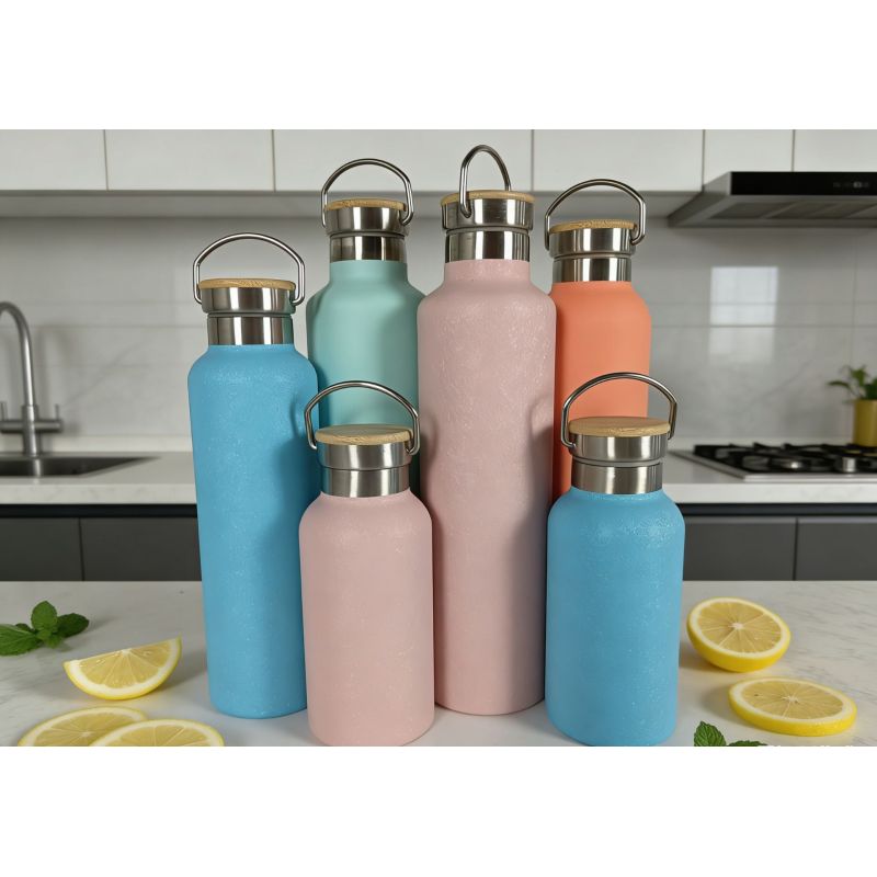 Stainless Steel Double Wall Vacuum Insulated Thermos Water Bottle Bamboo Lid-12-24 Hours Thermal Performance BPA Free for Travel