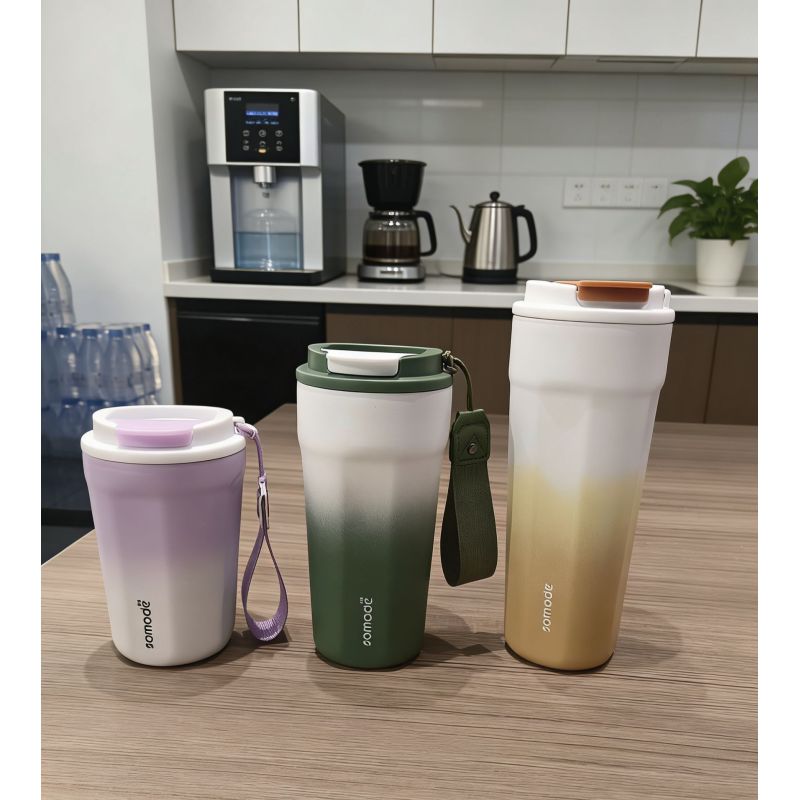 Stylish square eco friendly portable double wall stainless steel thermos cup for work daily life outdoor activities and more