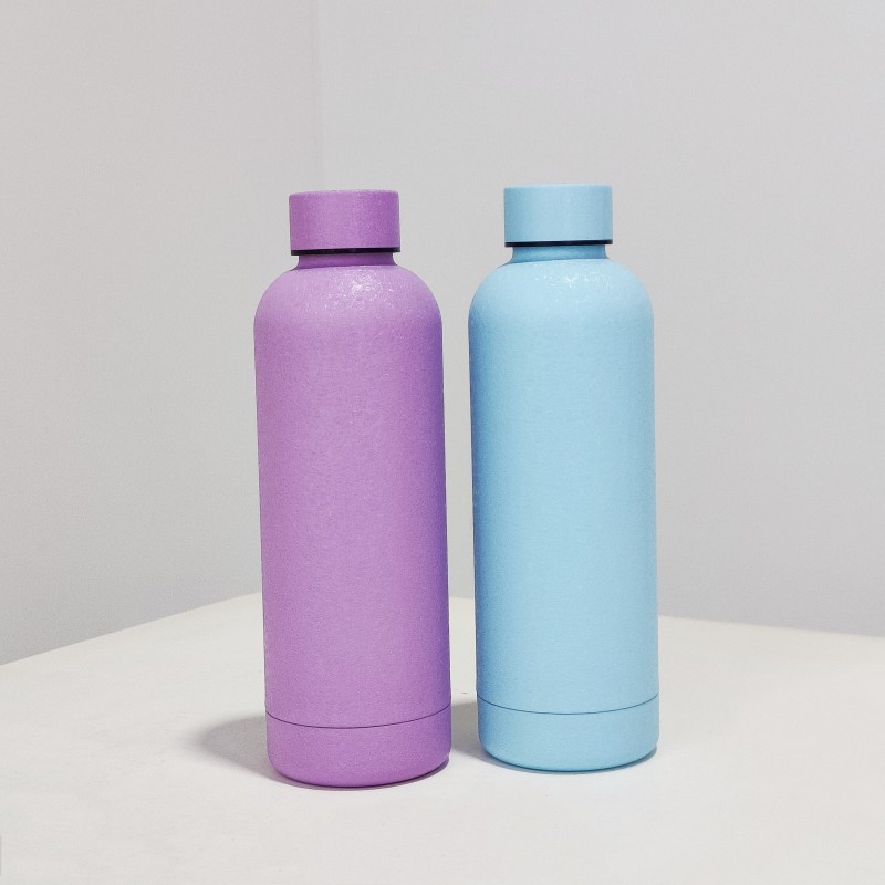 Hochwertige Weithals-Sportflasche, doppelwandig, Edelstahl-Vakuumflasche