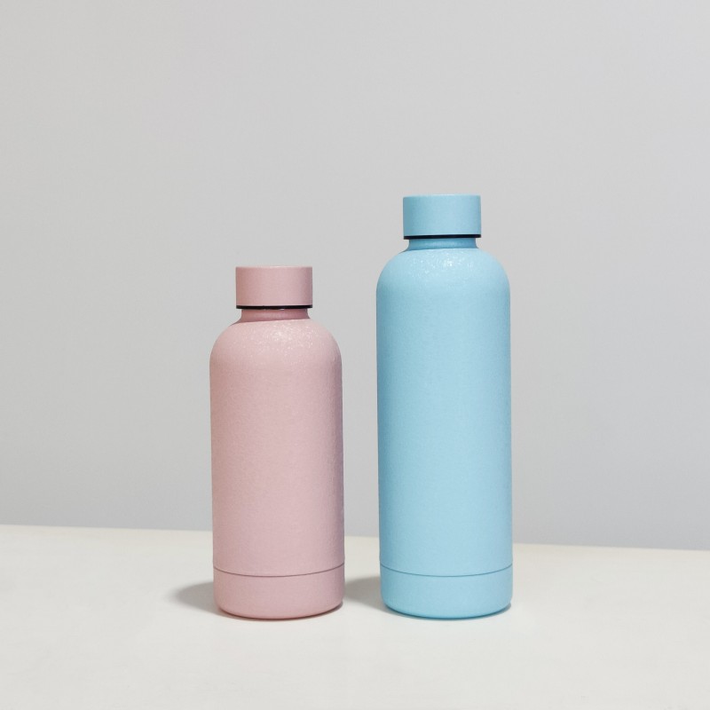 Hochwertige Weithals-Sportflasche, doppelwandig, Edelstahl-Vakuumflasche