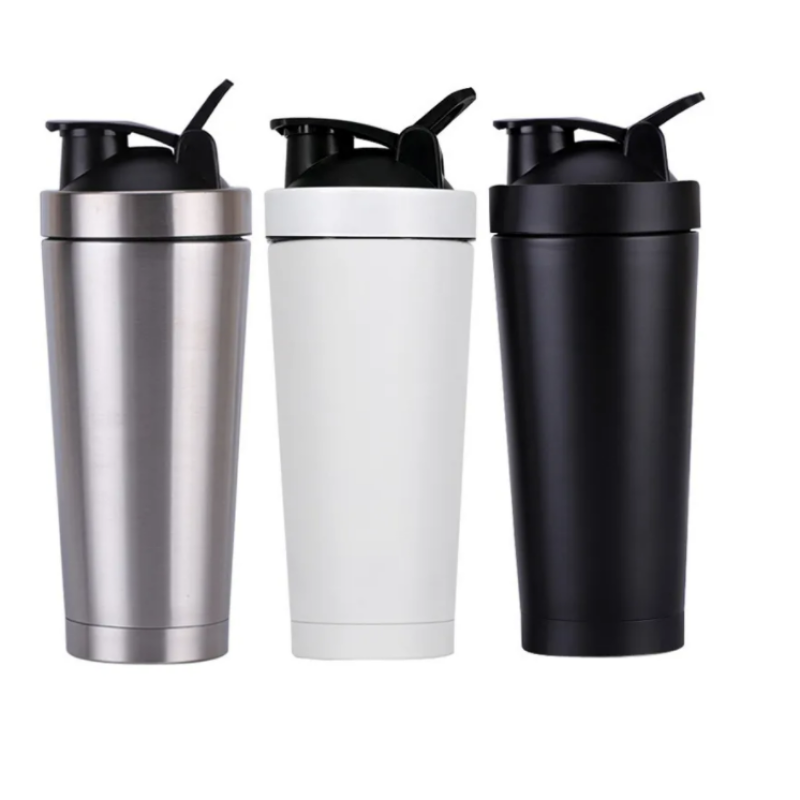 Individuell gestalteter, isolierter Protein-Shaker aus Edelstahl mit Waage für Fitnessstudios
