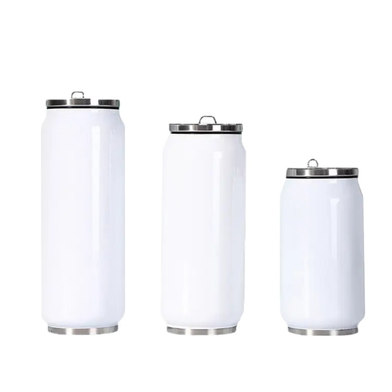 新デザイン真空カップ二重構造304ステンレススチール製トラベル用断熱コーラ缶 500ml（蓋とストロー付き）