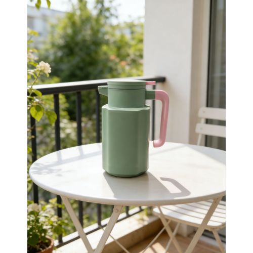 Lightweight and Portable Insulated Beverage Jug in Pink and Teal for Kitchen Dining Room and Dorm Life