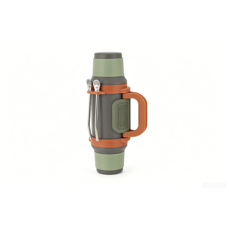 1000ML Stainless Steel Vacuum Insulated With 2pcs Mate Cups Tumblers Folding Handle and 2pcs Bombilla Yerba Mate Thermos