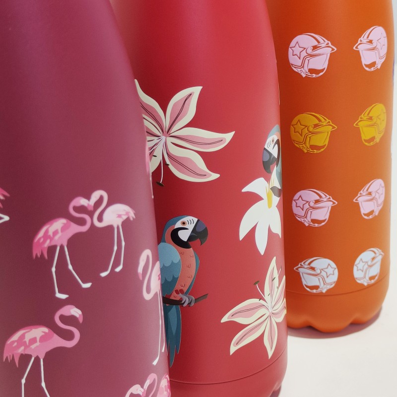 500ML Customized 304 Double Wall Stainless Steel Vacuum Thermos Flask Bottle With 3D Printing
