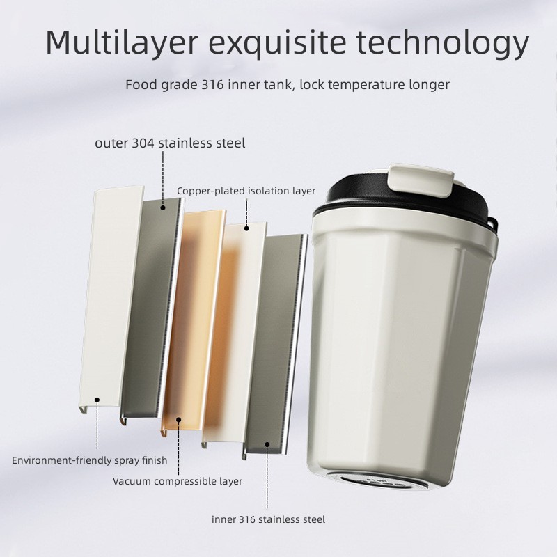 Wholesale Stainless Steel Coffee Mug Leakproof Thermos Travel Thermal Vacuum Flask Insulated Cup Milk Tea Water Bottle