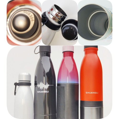 500ml Wholesale Custom logo Cola Shaped Sports Double Wall Stainless Steel Water Bottle