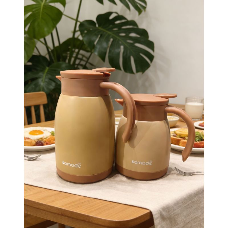 Jarra térmica aislada de acero inoxidable 304 de gran capacidad para café y té, ideal para la oficina y el hogar.