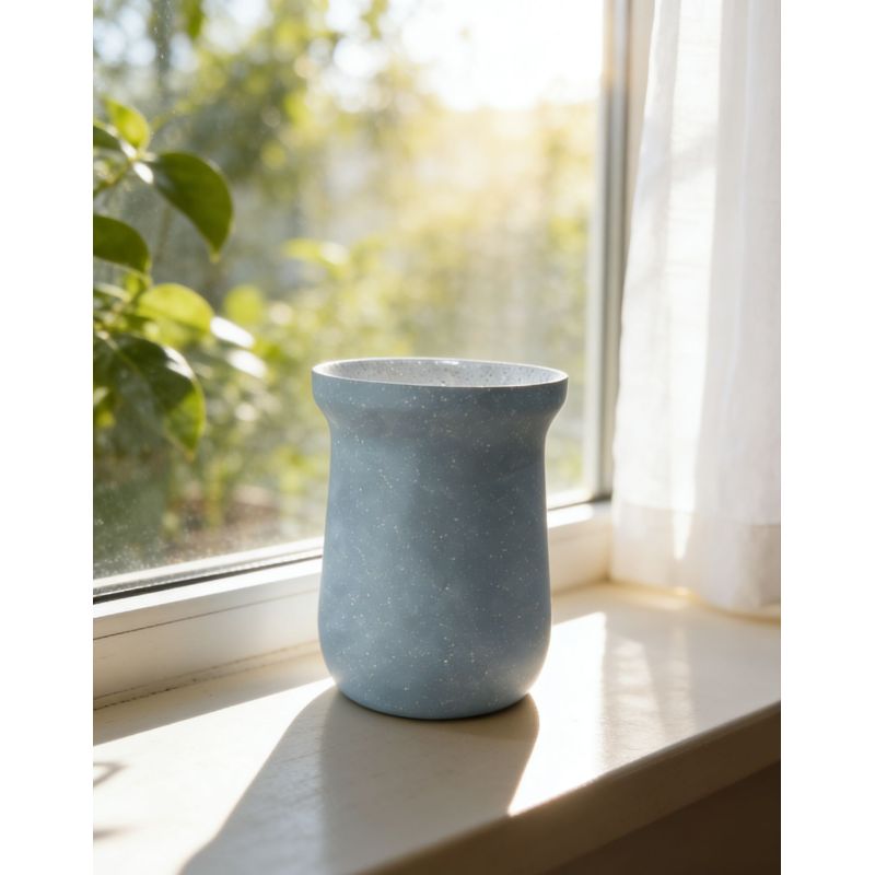 Speckled Grey Yerba Mate Cup Assortment with Curved Profiles for Stylish Home & Cafe Use