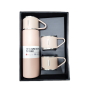 Set regalo di alta qualità con thermos in acciaio inox 304 da 500 ml e 3 coperchi.