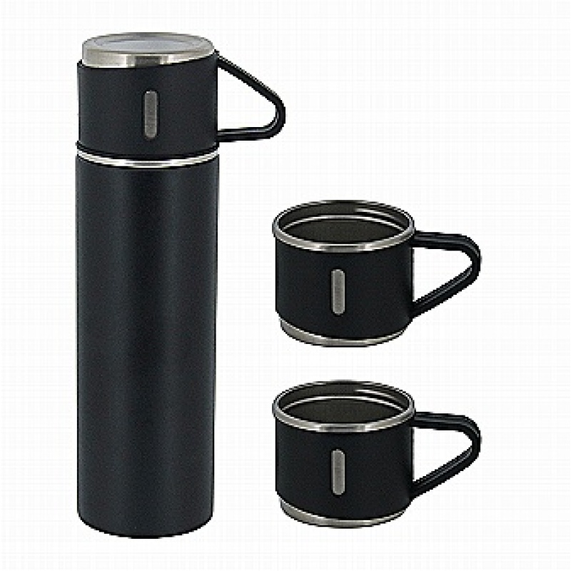 Set regalo di alta qualità con thermos in acciaio inox 304 da 500 ml e 3 coperchi.