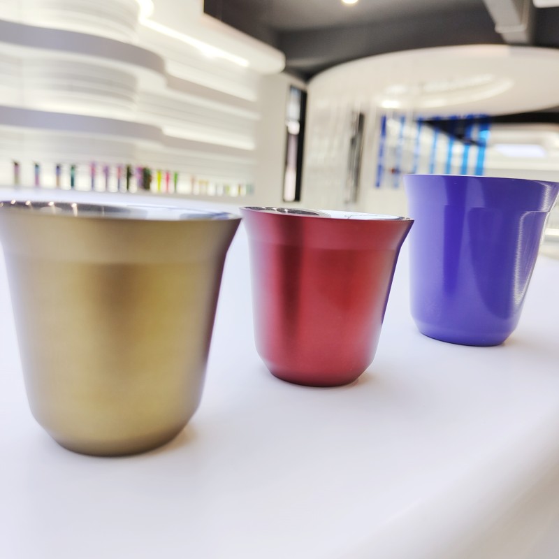 80ml 160ml Italy Coffee Mug Double Wall Coffee Cup Set Stainless Steel Small Wine Glass