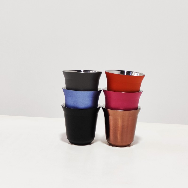 80ml 160ml Italy Coffee Mug Double Wall Coffee Cup Set Stainless Steel Small Wine Glass