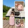 Vacuum Insulated Water Jug with Food Grade Stainless Steel Inner Liner Flip Straw Cap and Carry Handle for Travel Hiking Office
