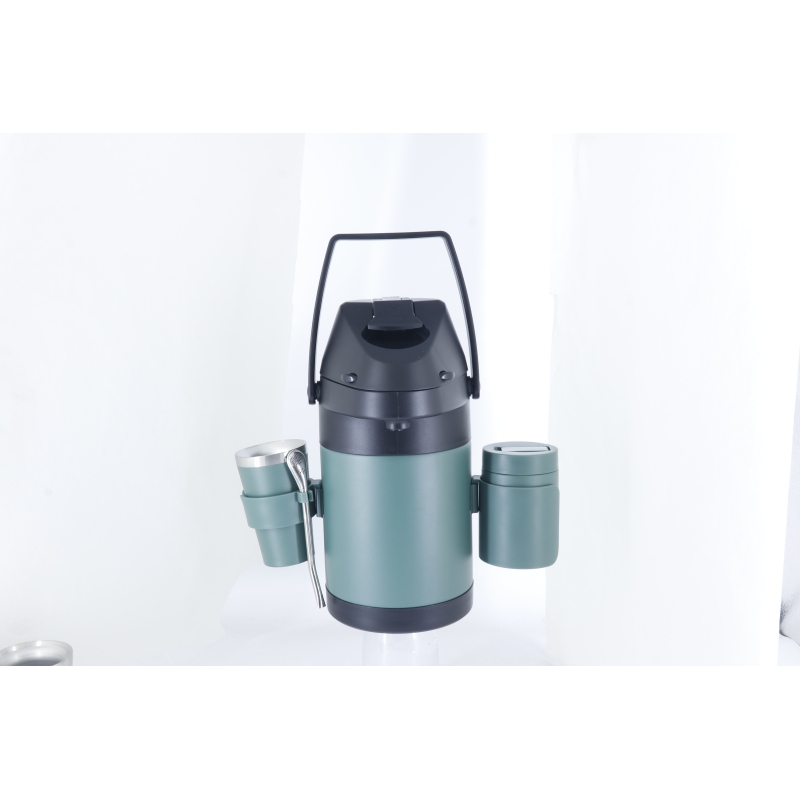 Portable Double Walled Stainless Steel Airpot Water Tea Caddy Garrafa Yerba Mate Tea Airpot Thermos