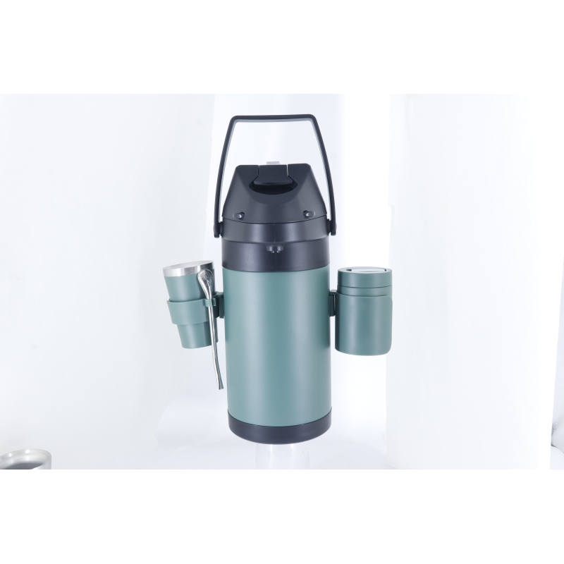Portable Double Walled Stainless Steel Airpot Water Tea Caddy Garrafa Yerba Mate Tea Airpot Thermos