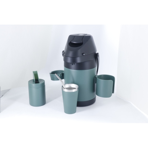 Portable Double Walled Stainless Steel Airpot Water Tea Caddy Garrafa Yerba Mate Tea Airpot Thermos