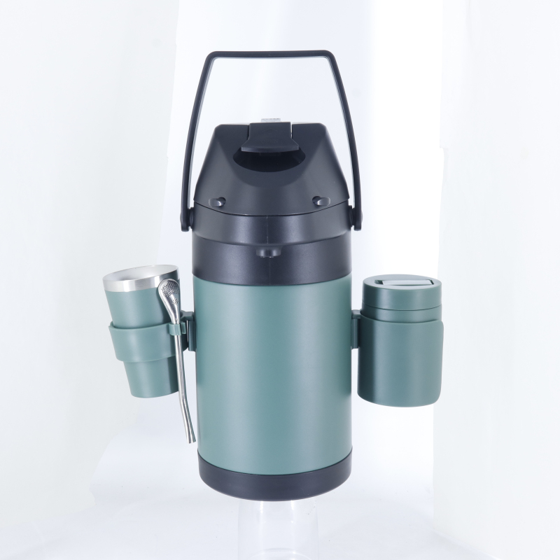 Portable Double Walled Stainless Steel Airpot Water Tea Caddy Garrafa Yerba Mate Tea Airpot Thermos
