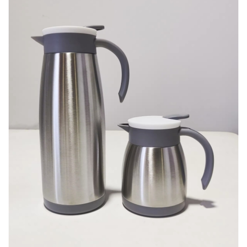 Cafeteira de metal personalizada de alta qualidade e cor sob encomenda, com parede dupla em aço inoxidável e garrafa térmica.