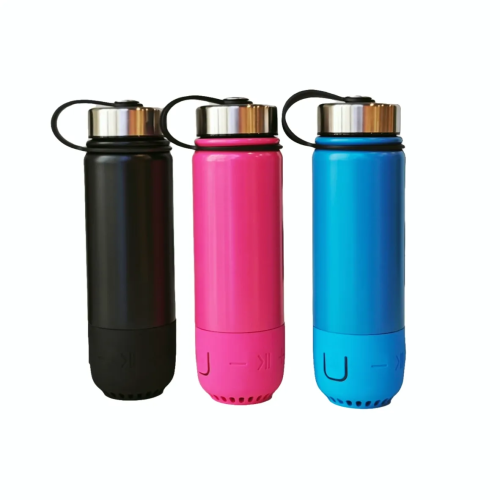 Smart Bluetooth Wireless Speaker Bottle Double Wall Vacuum Insulated Stainless Steel Water Bottle