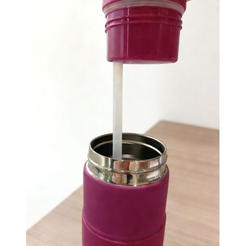 Wholesale 500/750ml/1000ml Outdoor Portable Stainless Steel Vacuum Cup Metal Wide Mouth Direct Drinking With Straw Lid