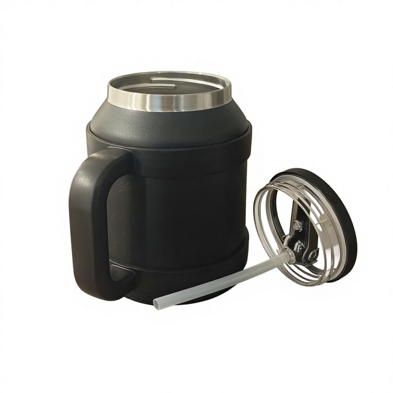 Custom LOGO  Big Capacity Double Wall Stainless Steel Vacuum Hot and Cold Drink Bottle With Handle and Straw