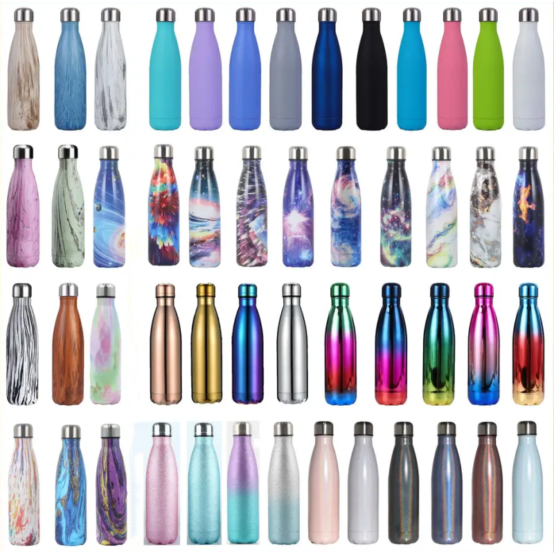 Prodotti ecologici di successo: bottiglia di cola in acciaio inossidabile, borraccia in acciaio.