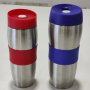 High Quality Classic Curve Design Press Cover Silicone Ring Non-Slip 304 Stainless Steel Vacuum Flask Auto Car Cup