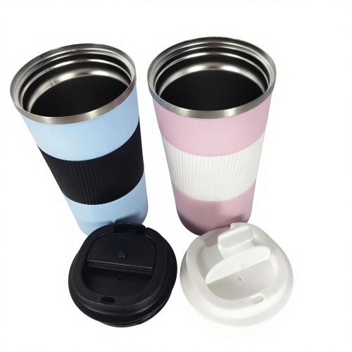 Insulated Travel Thermal Coffee Mug Reusable 500ml Stainless Steel Tumbler with Powder Coated Lid Vacuum Bottle Type