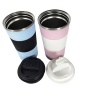 Insulated Travel Thermal Coffee Mug Reusable 500ml Stainless Steel Tumbler with Powder Coated Lid Vacuum Bottle Type