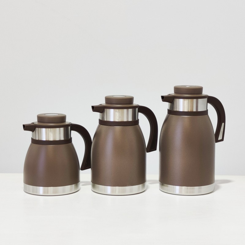 Classic Chocolate Food Grade Durable Double Wall Stainless Steel Insulated Kettle Carafe Coffee Pot Coffee Flask