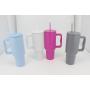 40 oz Double-Wall Stainless Steel Vacuum Insulated Travel Tumbler Water Cup with Handle Lids and Straw for Car Use