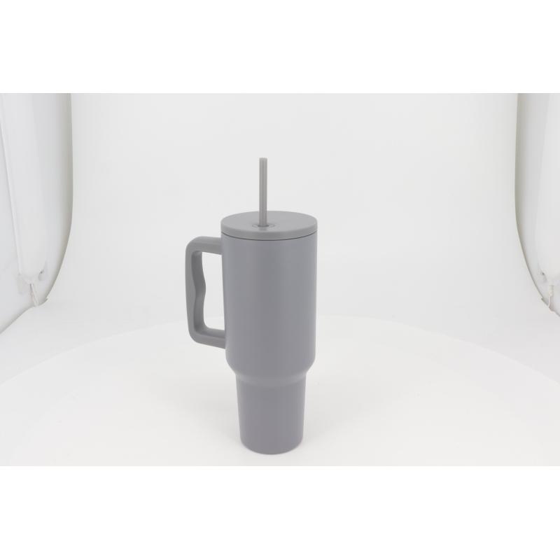 40 oz Double-Wall Stainless Steel Vacuum Insulated Travel Tumbler Water Cup with Handle Lids and Straw for Car Use