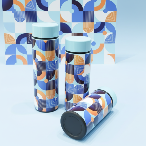 304 Stainless Steel Double Wall Vacuum Insulated Classic Light Back to School Geometric Pattern Multi-size Travel Tumbler