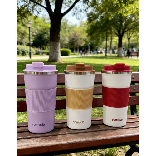 Stylish Double Wall Eco-friendly Stainless Steel Thermos Coffee Cup with Silicone Sleeve for Daily Use, Office and Outdoor