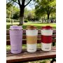 Stylish Double Wall Eco-friendly Stainless Steel Thermos Coffee Cup with Silicone Sleeve for Daily Use, Office and Outdoor