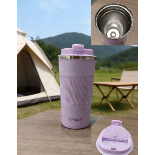Stylish Double Wall Eco-friendly Stainless Steel Thermos Coffee Cup with Silicone Sleeve for Daily Use, Office and Outdoor