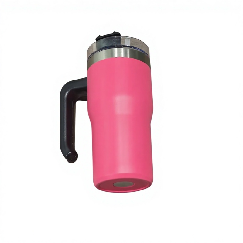 Offerta imperdibile: bicchiere termico da 20 once in acciaio inossidabile con manico e cannuccia, a doppia parete, a prova di perdite, con isolamento sottovuoto, ideale per feste e viaggi, senza BPA.