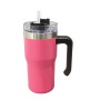 Offerta imperdibile: bicchiere termico da 20 once in acciaio inossidabile con manico e cannuccia, a doppia parete, a prova di perdite, con isolamento sottovuoto, ideale per feste e viaggi, senza BPA.