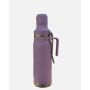 Vacuum Insulated Stainless Steel Bullet Shape Water Bottle with Portable Handle and Detachable Cup for Travel Camping and Daily